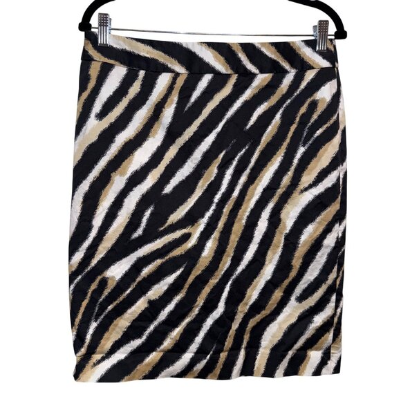 Talbots Zebra Print Pencil Skirt 100% Polyester Size 10P - Picture 1 of 7
